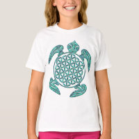 Fleur de vie / Blume des Lebens tortue turquoise