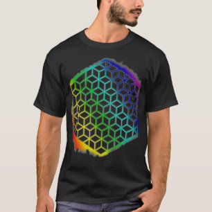 T-shirt Fleur de vie de la géométrie sacrée Cubes Mandala 