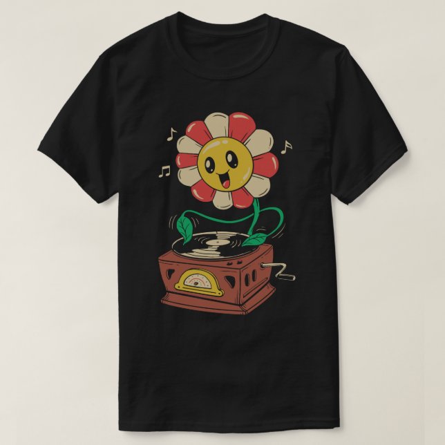 T-shirt Fleur de vinyle (Design devant)