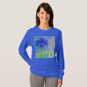 T-shirt Fleur de violet bleu