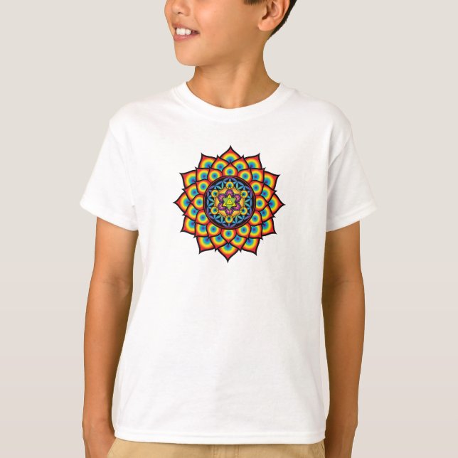 T-shirt Fleur du cube de Metatron de la vie (Devant)