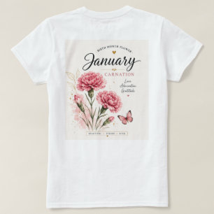 T-shirt Fleur du mois de naissance de janvier Carnation Fl