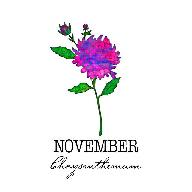 T-shirt Fleur du mois de naissance novembre Chrysanthème (Créateur téléchargé)