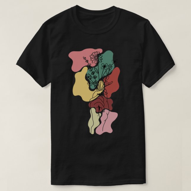 T-shirt Fleur en croissance à la main (Design devant)