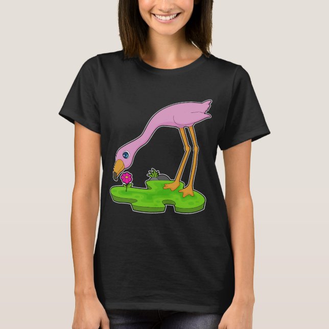 T-shirt Fleur Flamant rose (Devant)