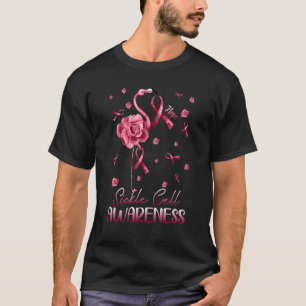 T-shirt Fleur Flamant rose Hope Burgundy Ribbon Cellule de