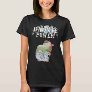 T-shirt Fleur Gnome Funny Power Gnomie unique avec paille