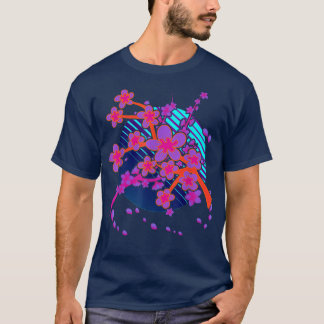T-shirt Fleur Japonaise Sakura Cherry Vaporwave 80s