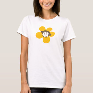 T-shirt Fleur jaune de singe avec la conception arrière