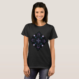 T-shirt Fleur Mandala violette et bleue