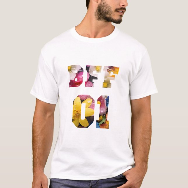 T-shirt Fleur Meilleurs amis pour 3 - BFF 01 (Devant)