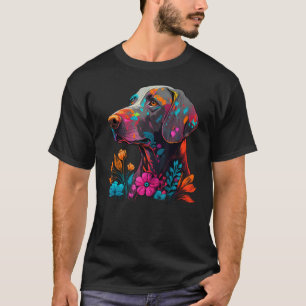 T-shirt Fleur mignonne été Floral Weimaraner 2