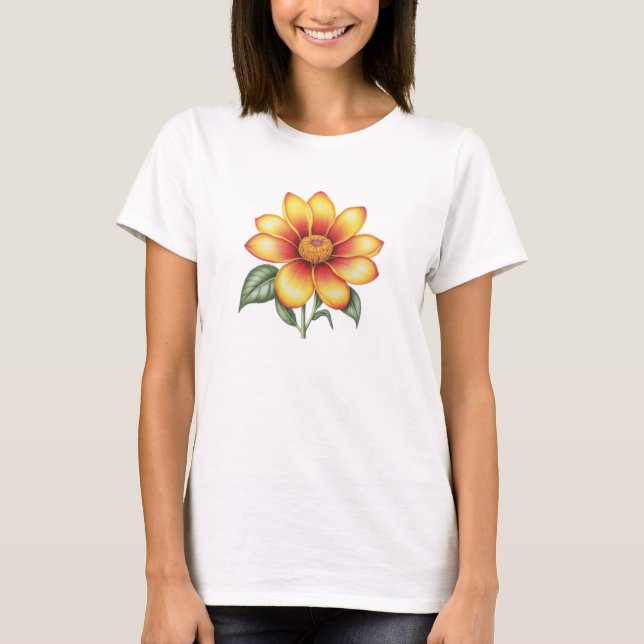 T-shirt Fleur orange (Devant)