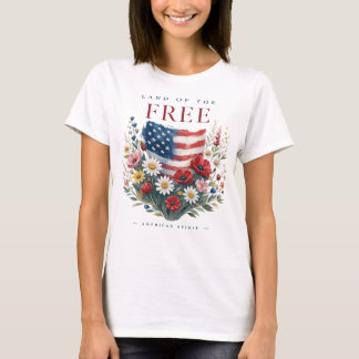 T-shirt Fleur patriotique Esprit américain