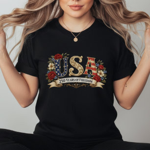 T-shirt Fleur rétro américaine d'anniversaire