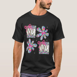 T-shirt Fleur Rétro Maman Coquette Nœud Maman Fête des Mèr