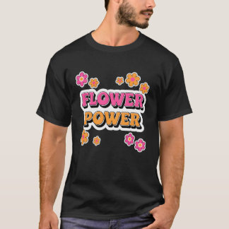 T-shirt Fleur Rétro Puissance 80s 70s Esthétique Hippie No