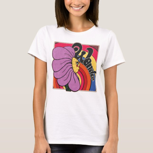 T-shirt Fleur Retro Wonder - les années 70 Cartographie (Devant)