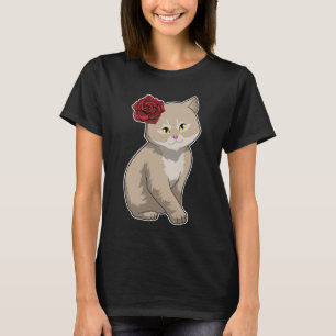 T-shirt Fleur Rose Chat