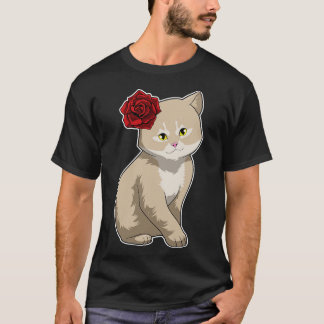 T-shirt Fleur Rose Chat