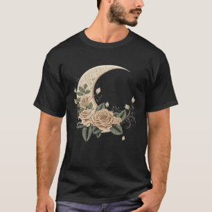T-shirt Fleur Rose de lune Botaniste floral Gardener Aesth
