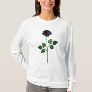 T-shirt Fleur rose noire