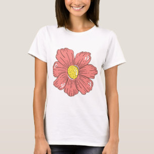 T-shirt Fleur rouge