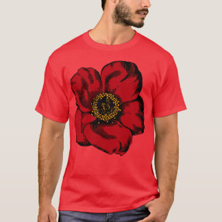 T-shirt Fleur rouge