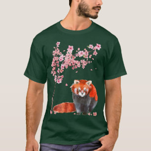 T-shirt Fleur rouge Panda cerisier Sakura Tr
