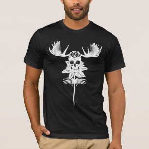 T-shirt FLEUR SAUVAGE : BLANC sur la série de noir