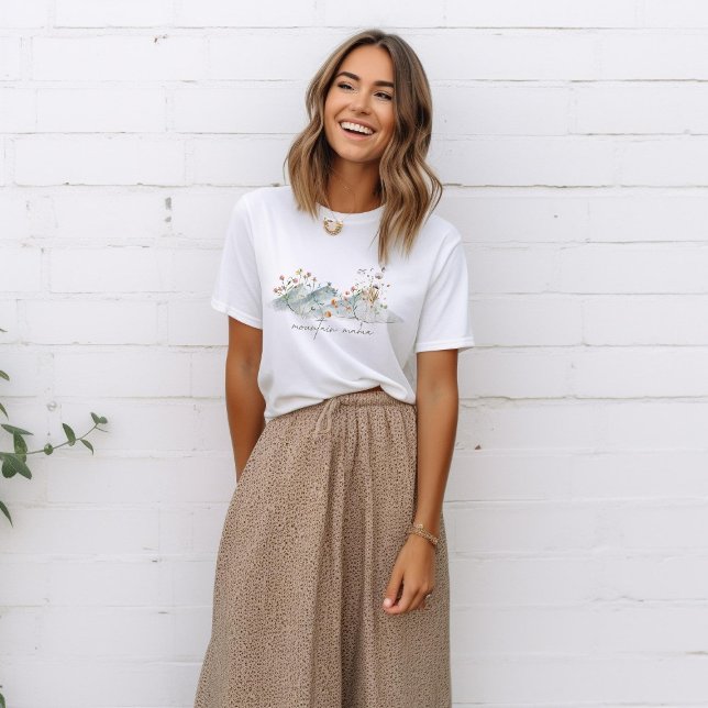 T-shirt Fleur sauvage d'hiver Boho Mountain Mama (Créateur téléchargé)