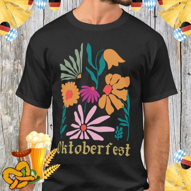 T-shirt Fleur sauvage Oktoberfest German Bière Floral Part (Créateur téléchargé)