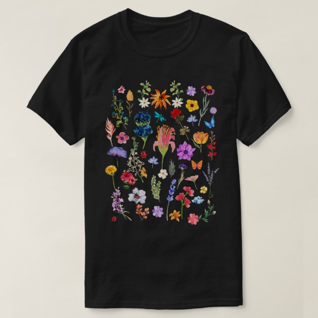 T-shirt Fleur sauvage prairie esthétique (Design devant)