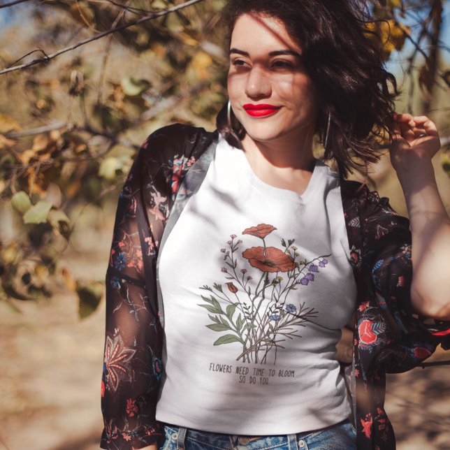 T-shirt Fleur sauvage rétro (Créateur téléchargé)