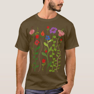 T-shirt Fleur sauvage vintage Botanique Nature Florale Pla