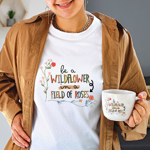 T-shirt Fleur sauvage vintage Femmes blanches