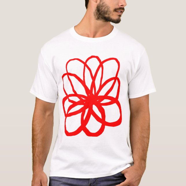 T-shirt Fleur spontanée - Rouge (Devant)