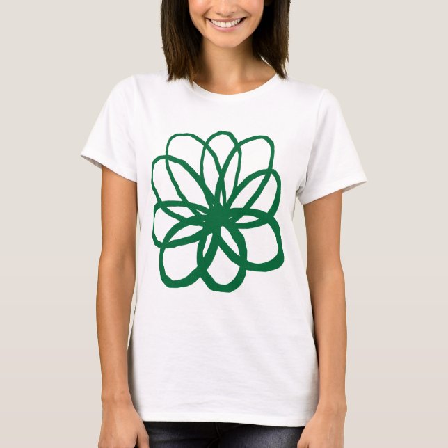 T-shirt Fleur Spontanée - Vert Forêt (Devant)