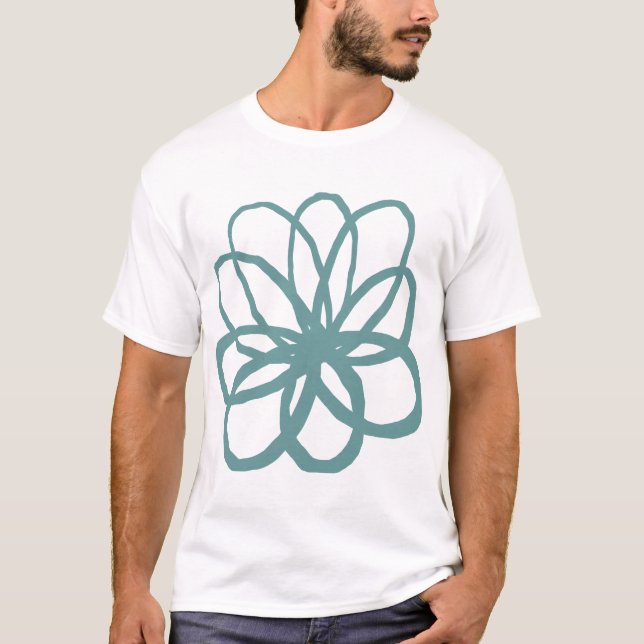 T-shirt Fleur spontanée - Vert océan (Devant)