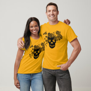 T-shirt fleuri de crâne