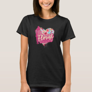 T-shirt Fleuriste Fleurs Avec Coeur Conception De Jardin V