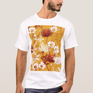 T-shirt Fleuron Rétro : Art de la ligne florale inachevé