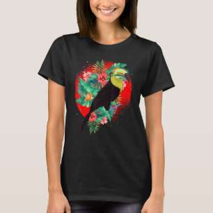 T-shirt Fleurs Animaux tropicaux Forêt tropicale Oiseau Fl