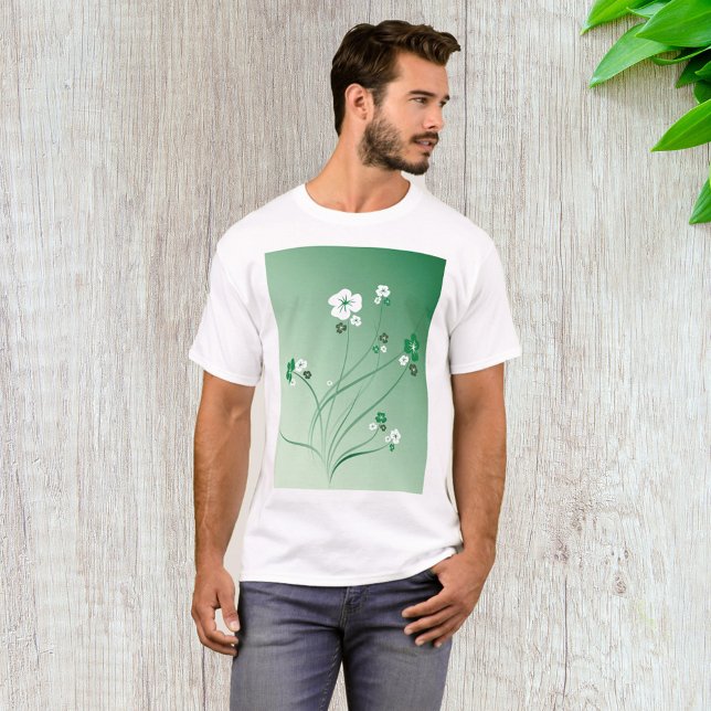 T-shirt Fleurs Blanches Et Vertes (Créateur téléchargé)