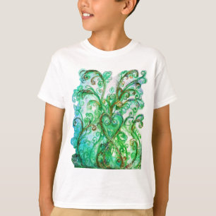 T-shirt FLEURS BLANCHES vert vif bleu jaune