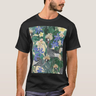 T-shirt Fleurs Bleues Plumeria, Aquarelle Sans Couleur.