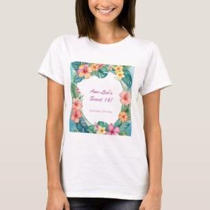 T-shirt Fleurs colorées Hawaii Anniversaire