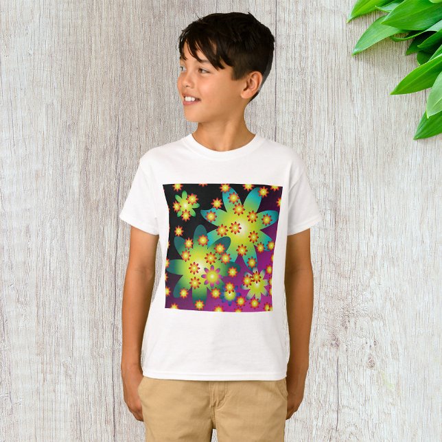 T-shirt Fleurs colorées rétro (Créateur téléchargé)