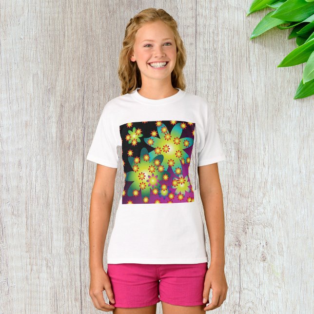 T-shirt Fleurs colorées rétro (Créateur téléchargé)