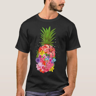 T-shirt Fleurs d'ananas Tropical Aloha Hawaii Cadeau